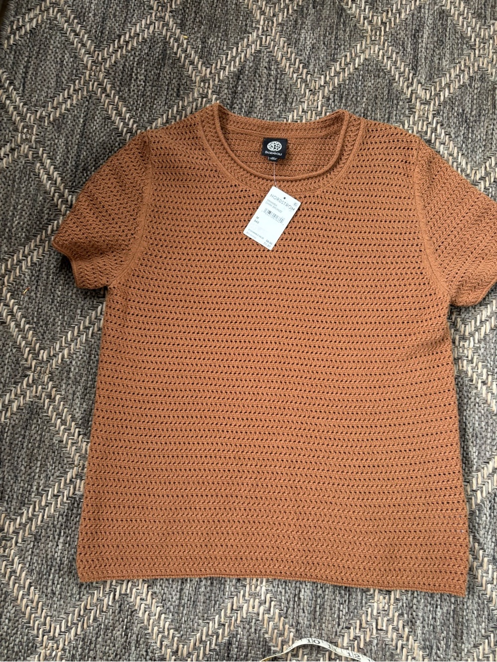 NWT Bobeau Open Stitch Knit Sweater M Dark Bronze Nordstrom